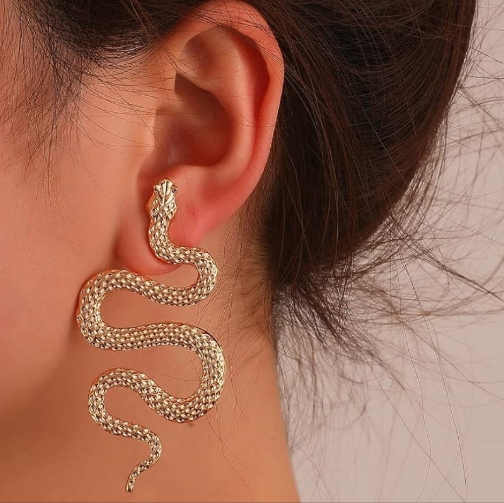 Snake Shaped Dangle Earrings